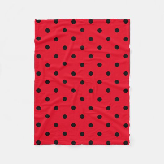 Polka Dots in rood en zwart Fleece Deken (Voorkant)