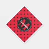 Polka Dots in rood en zwart gepersonaliseerd Servetten (Hoek)