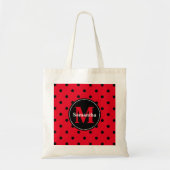 Polka Dots in rood en zwart Tote Bag (Voorkant)
