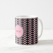 Polka dots in Stripes Monogrammed Mok (Voorkant rechts)