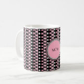 Polka dots in Stripes Monogrammed Mok (Voorkant links)