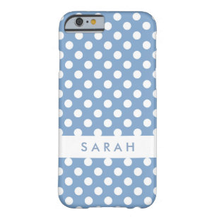 Polka Dots in Trendy Wedgwood Blue en White Barely There iPhone 6 Hoesje