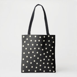Polka Dots in White Recsed Metallic Design Kijk Tote Bag