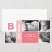 Polka Dots Initiaal Baby Geboorteaankondiging Aankondiging (Voorkant / Achterkant)