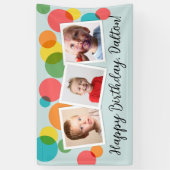 Polka Dots Jongens Foto Verjaardagsfeest Spandoek (Verticaal)