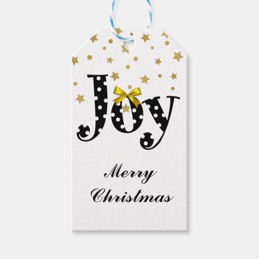 Polka Dots Joy Gift Labels Cadeaulabel (Voorkant)