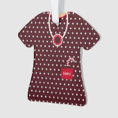 Polka Dots Kerstjurk gepersonaliseerd Ornament (voorkant)