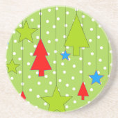 Polka Dots-kerstpatroon Zandsteen Onderzetter (Voorkant)