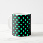 Polka Dots - Kleur op zwarte achtergrond Koffiemok (Voorkant links)