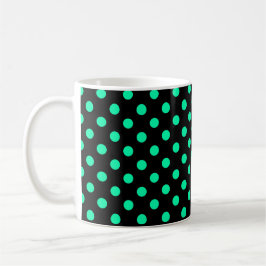 Polka Dots - Kleur op zwarte achtergrond Koffiemok
