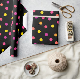 Polka dots kleurig omslagpapier cadeaupapier