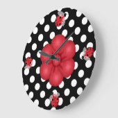 Polka Dots & Ladybugs Wall Clock Grote Klok (Hoek)