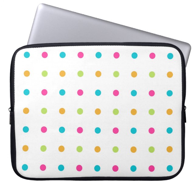Polka Dots Laptop Sleeve (Voorkant)
