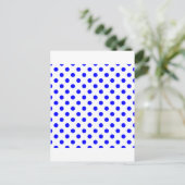 Polka Dots Large - Blue on White Briefkaart (Staand voorkant)