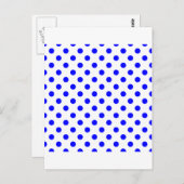 Polka Dots Large - Blue on White Briefkaart (Voorkant / Achterkant)