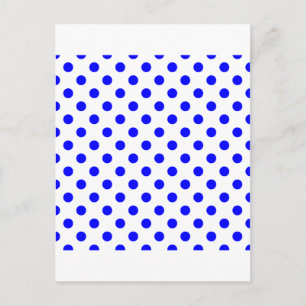 Polka Dots Large - Blue on White Briefkaart