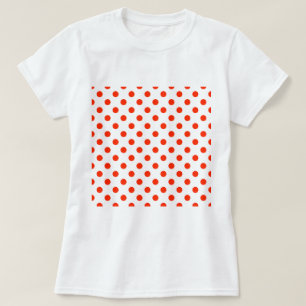 Polka Dots Large - Bright Red on White T-shirt