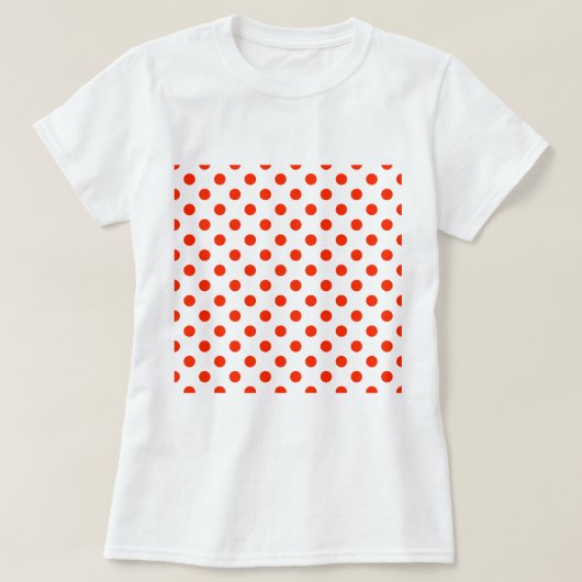 Polka Dots Large - Bright Red on White T-shirt (Design voorkant)