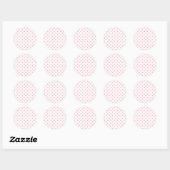 Polka Dots Large - Bubble Gum on White Ronde Sticker (Vel)