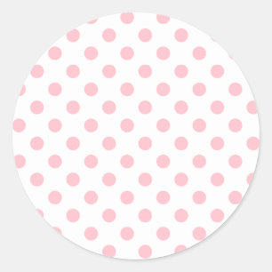 Polka Dots Large - Bubble Gum on White Ronde Sticker