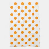 Polka Dots Large - Dark Sinaasappel on White Theedoek (Verticaal)