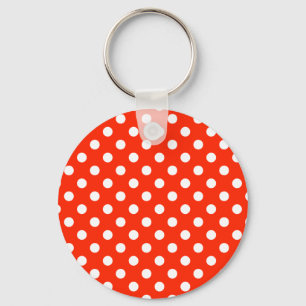 Polka Dots Large - White op Scarlet Sleutelhanger