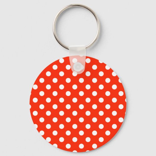 Polka Dots Large - White op Scarlet Sleutelhanger (Voorkant)