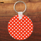 Polka Dots Large - White op Scarlet Sleutelhanger (Voorkant)