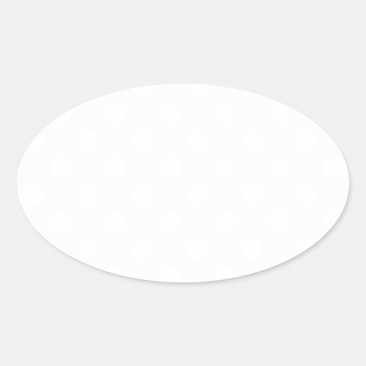 Polka Dots Large - Wit op Linnen Ovale Sticker (Voorkant)