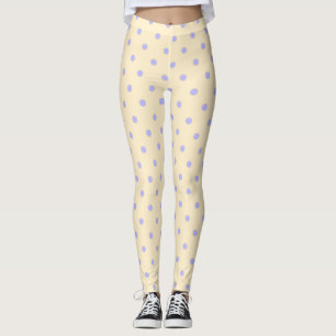 Polka dots, lavendel en geel stip leggings