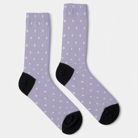 Polka Dots Lavender Cream Polka Pattern Sokken (Rechts)