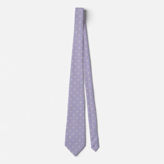 Polka Dots Lavender Cream Polka Pattern Stropdas (Voorkant)