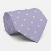 Polka Dots Lavender Cream Polka Pattern Stropdas (Opgerold)