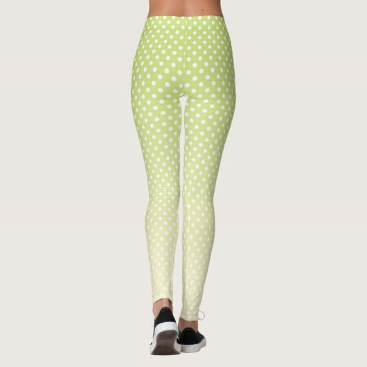 Polka Dots Lemon Green Gradient Leggings (Achterkant)