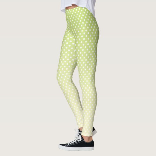 Polka Dots Lemon Green Gradient Leggings (Links)
