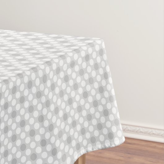 Polka dots lichtgrijs modieus tafelkleed (Voorbeeld)