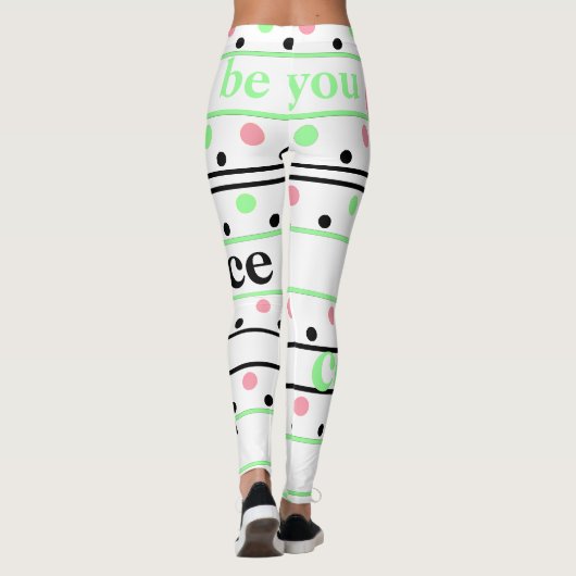 Polka Dots Love Monogram Initiaal Leggings (Achterkant)