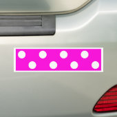 Polka dots magenta #FF00DC Bumpersticker (Op auto)