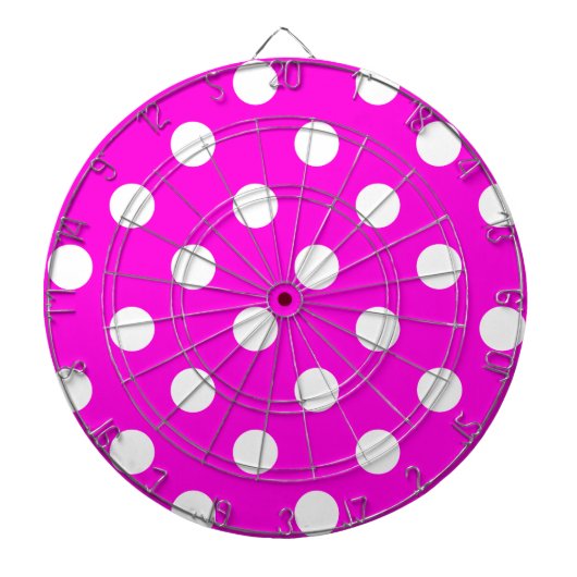Polka dots magenta #FF00DC Dartbord (Voorkant)