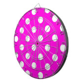 Polka dots magenta #FF00DC Dartbord (Voorkant Rechts)