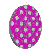 Polka dots magenta #FF00DC Dartbord (Voorkant Links)