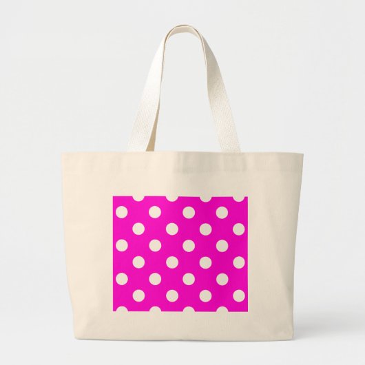 Polka dots magenta #FF00DC Grote Tote Bag (Voorkant)