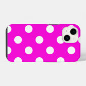 Polka dots magenta #FF00DC iPhone Hoesje (Achterkant horizontaal)