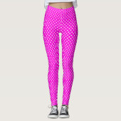 Polka dots magenta #FF00DC Leggings (Voorkant)
