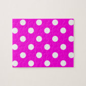 Polka dots magenta #FF00DC Legpuzzel (Horizontaal)