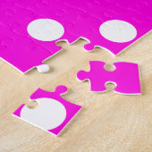 Polka dots magenta #FF00DC Legpuzzel (Zijkant)