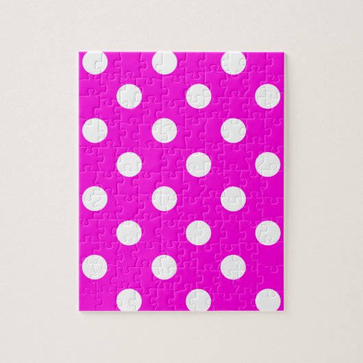 Polka dots magenta #FF00DC Legpuzzel (Verticaal)