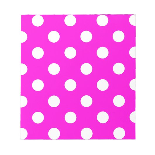 Polka dots magenta #FF00DC Notitieblok (Voorkant)