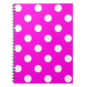 Polka dots magenta #FF00DC Notitieboek