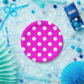 Polka dots magenta #FF00DC Party Bord (Feest)